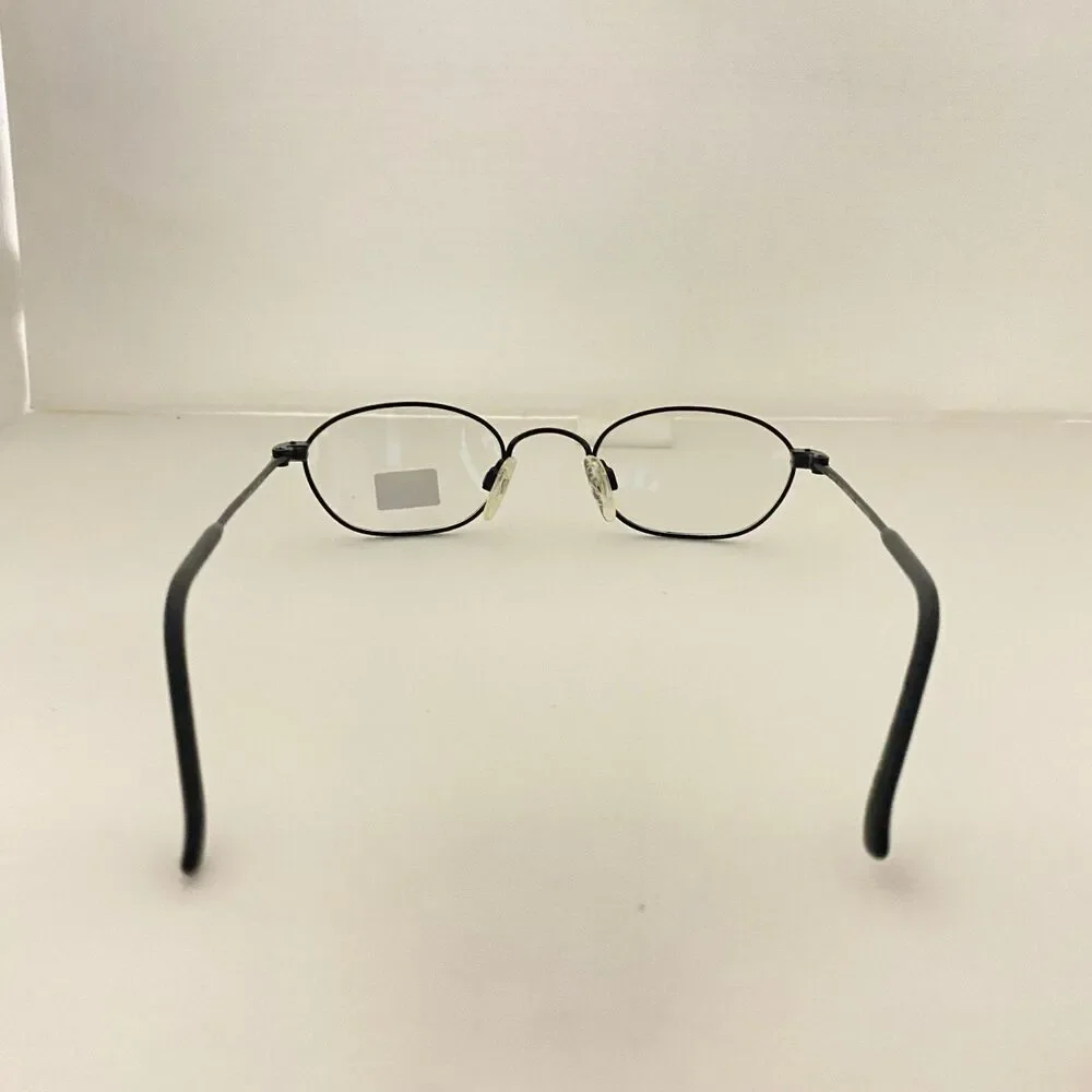 #5785 Flexon Marchon Kids All Black Circular Thin Metal Eyeglass Frames  41-19-1